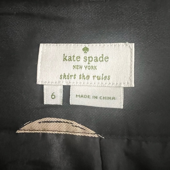 SOLDKate Spade 100 💯 Silk Blend Skirt size 6 black cream - Picture 3 of 10